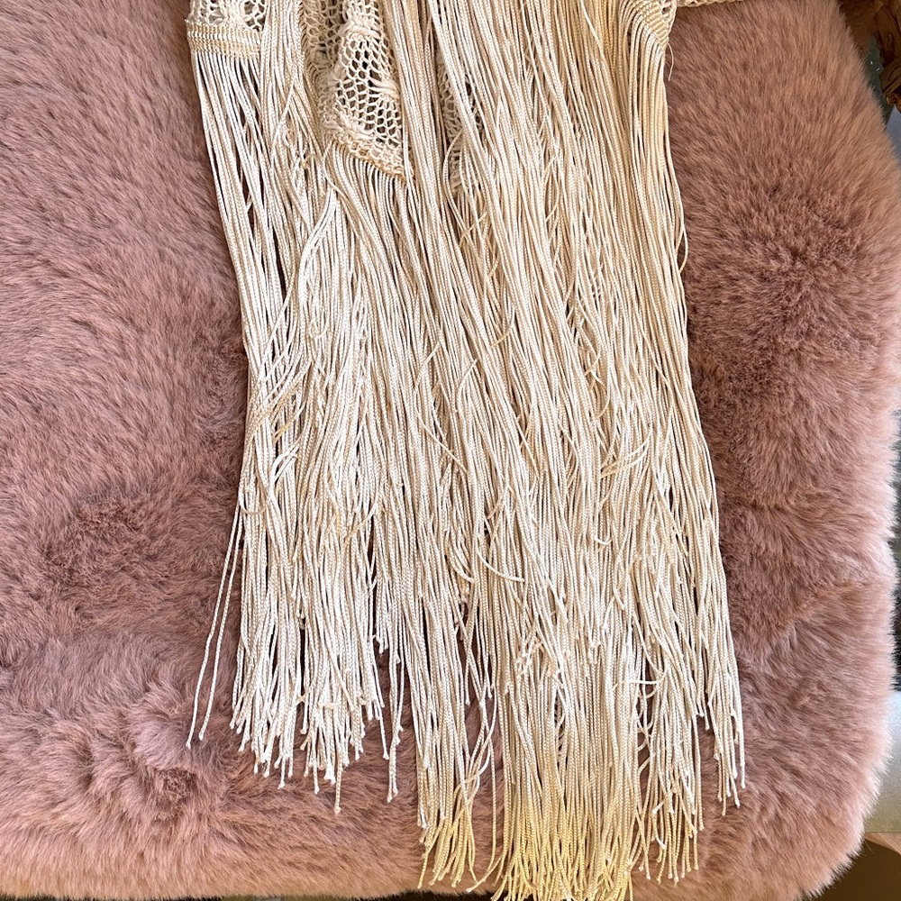 NWOT Liberty Love Fringe Boho Kimono. Size Small